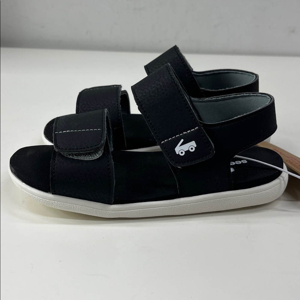 NWT See Kai Run Jaylen Black Dual Strap Water Friendly Sandals Size 12